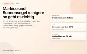 Anleitung: Markise und Sonnensegel reinigen mit sanften Mitteln statt Hochdruckreiniger. Tipps für Stoffpflege und Imprägnierung.